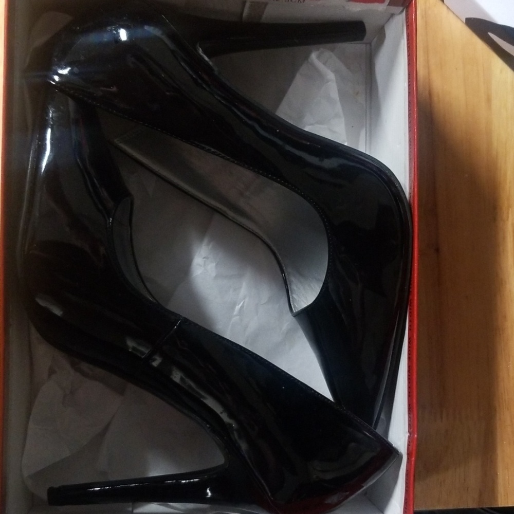 Black stiletto high heels